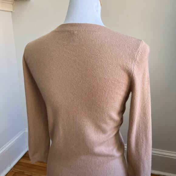 Talbots Tan 100% Cashmere 3/4 Sleeve Crewneck Audrey Sweater XS - Picture 5 of 7